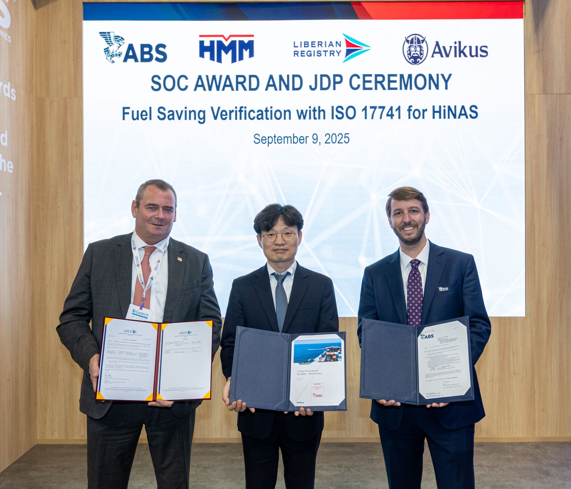 Autonomous Vessel Navigation System Verified by ABS for Fuel-Saving Verification Framework