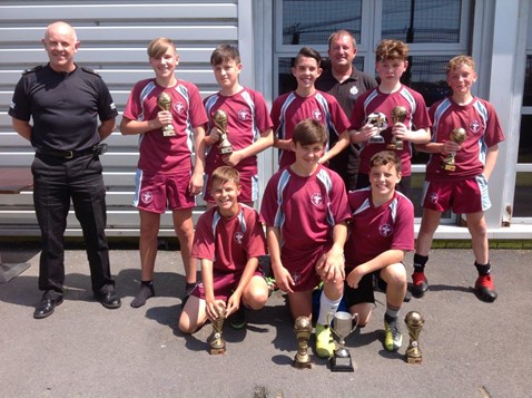Bishop Vaughan Catholic School with the trophy
