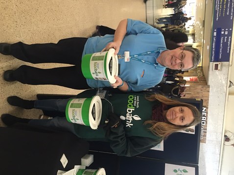 Debbie Ward, Leeds station support assistant and Karen Burgon, project director at Leeds North and West Foodbank
