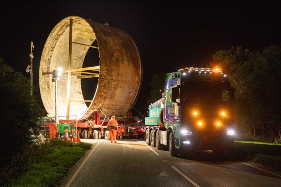 TBM tail skin leaving south portal site