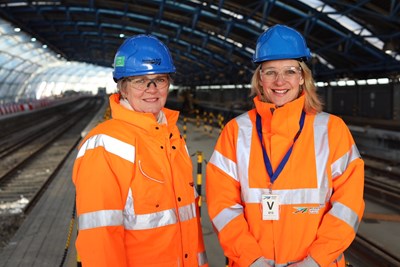 Janice Crawford and Becky Lumlock Waterloo International Terminal