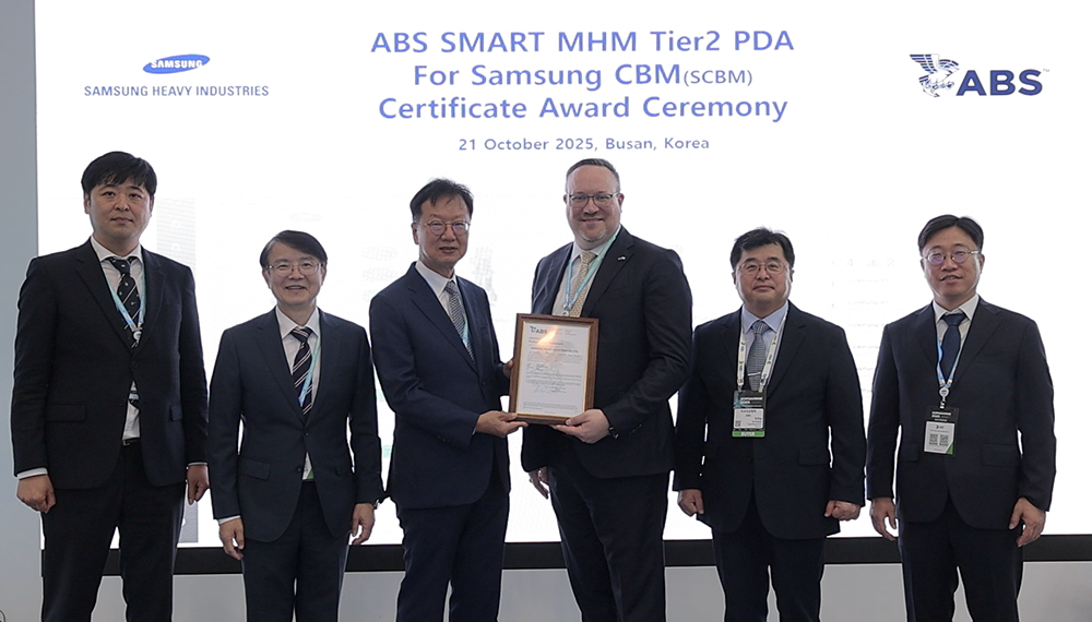 Condition-Based Maintenance System from Samsung Heavy Industries Gets ABS SMART (MHM) Tier2 PDA
