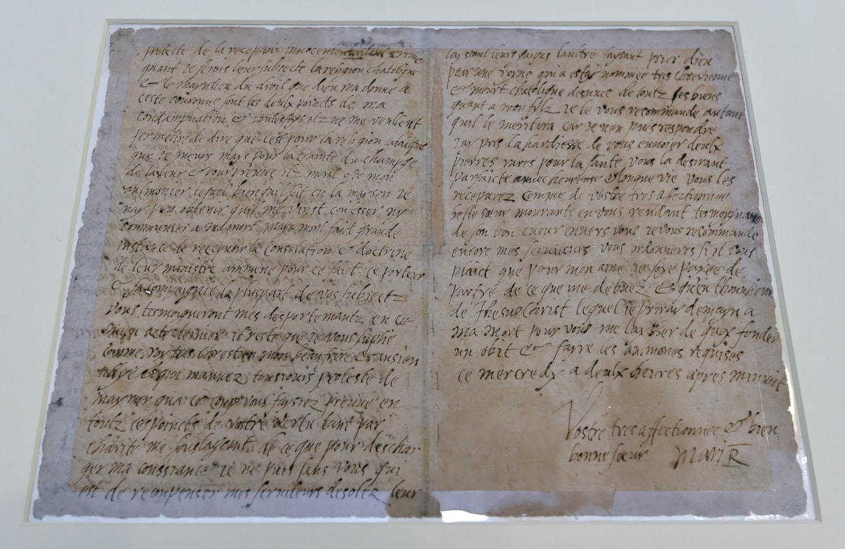 Mary Queen of Scots last letter