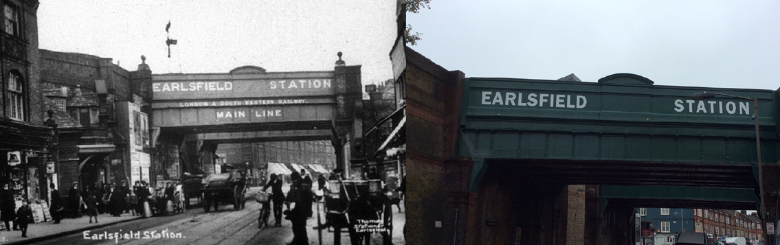 Earlsfield station- old and new