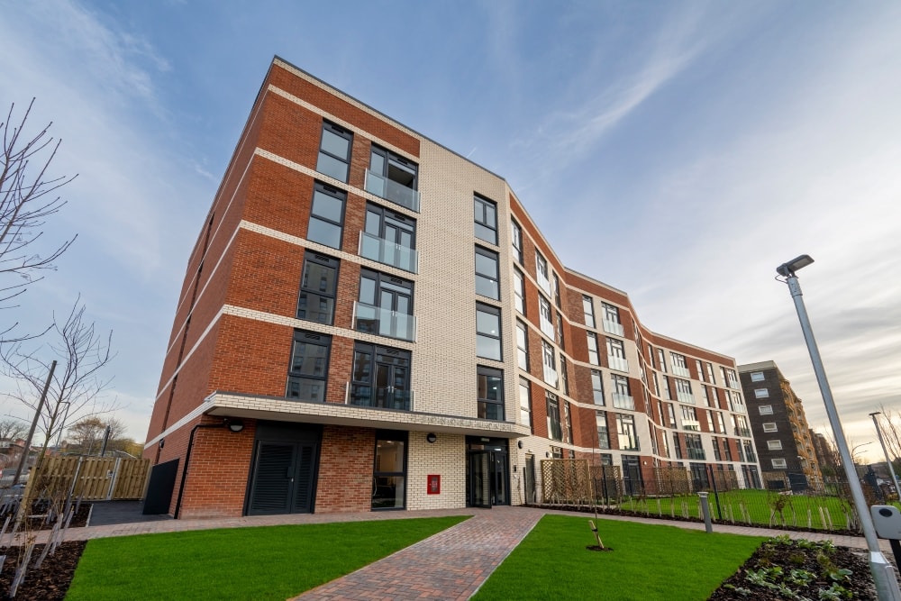 Leonora 2: Exterior of Leonora House. The new building stands on Railway Street, close to Quarry House and Leeds city centre.