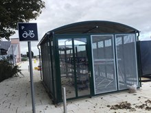 Enclosed bicycle storage at Thanet Parkway station: Enclosed bicycle storage at Thanet Parkway station