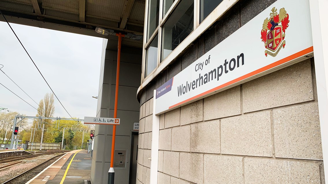 Wolverhampton rail station sign
