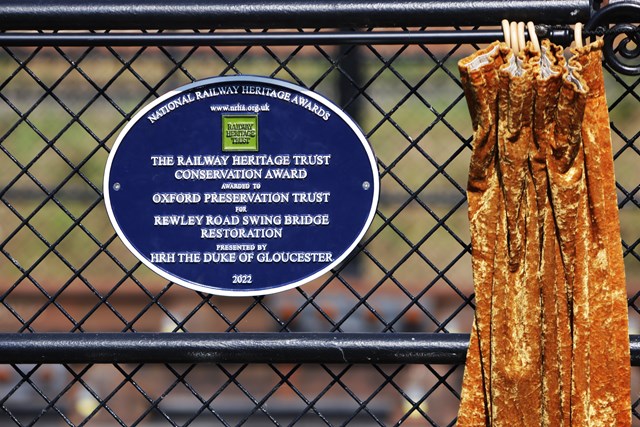 The plaque awarded to Oxford Preservation Trust: The plaque awarded to Oxford Preservation Trust