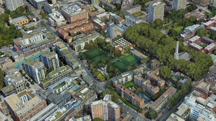 Finsbury Leisure Centre - Google earth aerial [cropped]
