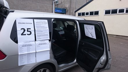 Polling station set up in presiding officer's car