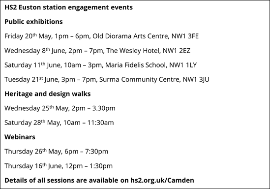 Euston station engagement events