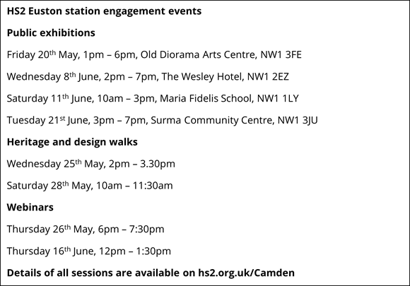 Euston station engagement events