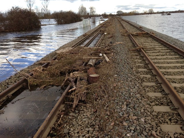 Rail services through Bridgwater affected by flood water