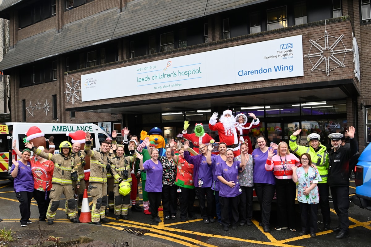 Staff came together to hand out presents at Leeds Children's Hospital