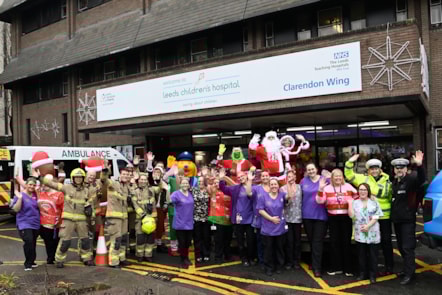 Staff came together to hand out presents at Leeds Children's Hospital