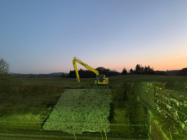 Slope regrade work will improve network resilience: Weather resillience slope regrade Lockerbie-2