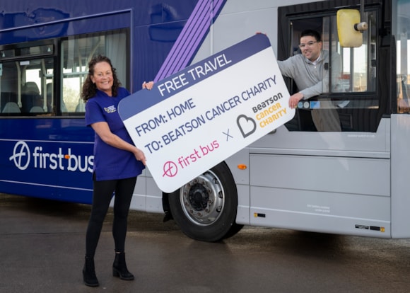 Ryan Sorley from First Bus with Beatson Cancer Charity