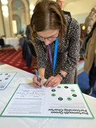 Bernadette Topham, Chief Operating Officer & Deputy Vice-Chancellor, University of Portsmouth: Bernadette Topham, Chief Operating Officer & Deputy Vice-Chancellor of University of Portsmouth signing the Portsmouth Green Partnership Charter