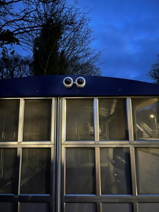 This image shows CCTV cameras at a Northern station