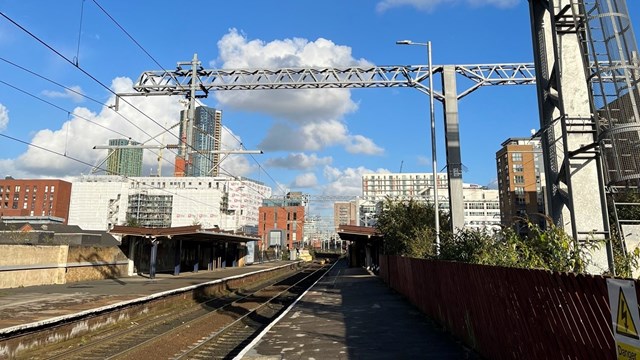 Salford Central station platform condition November 2022