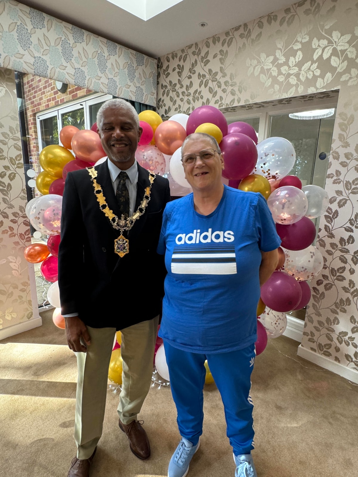 Mayor Cllr Glenn Dennis and resident of 10 years Chris Ball