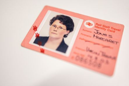 Rail Staff ID card of Margaret Jones from 2003