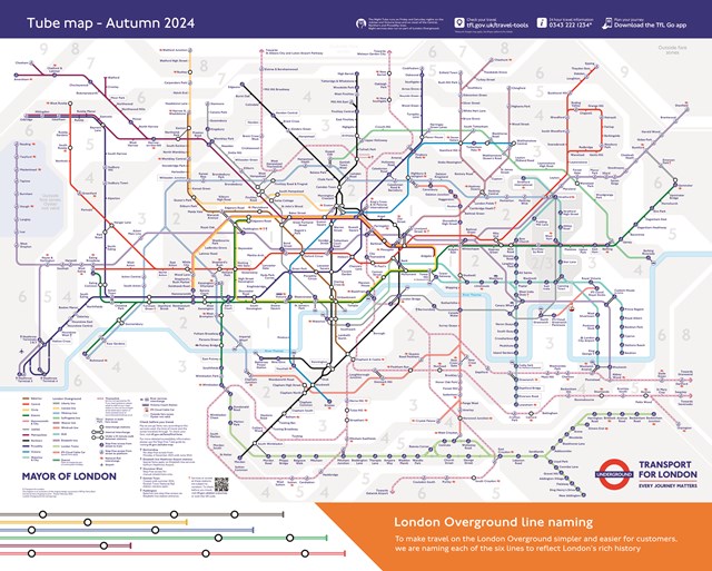TfL Graphic - LO line naming Tube map - Autumn 2024