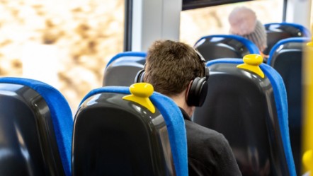 Image shows customer on-board a Northern train