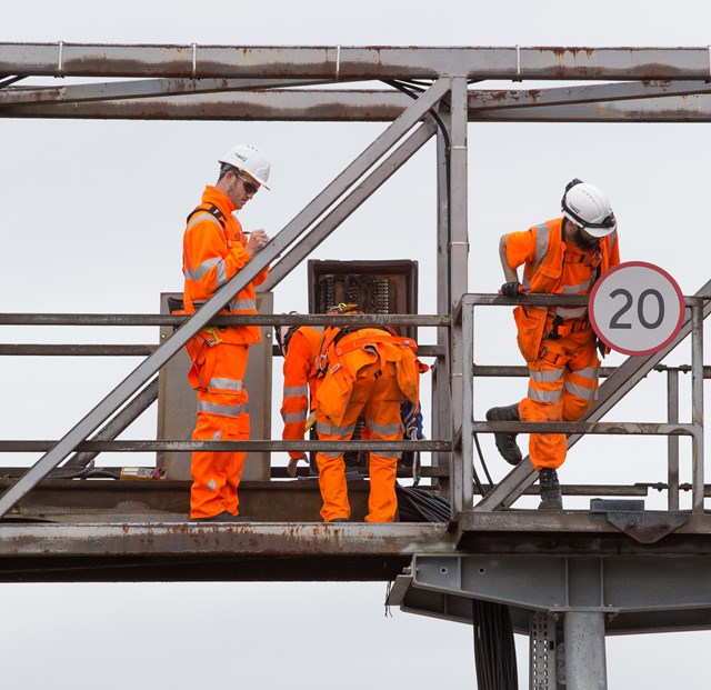 London Bridge - On the signal gantry: - part of the Thameslink Programme