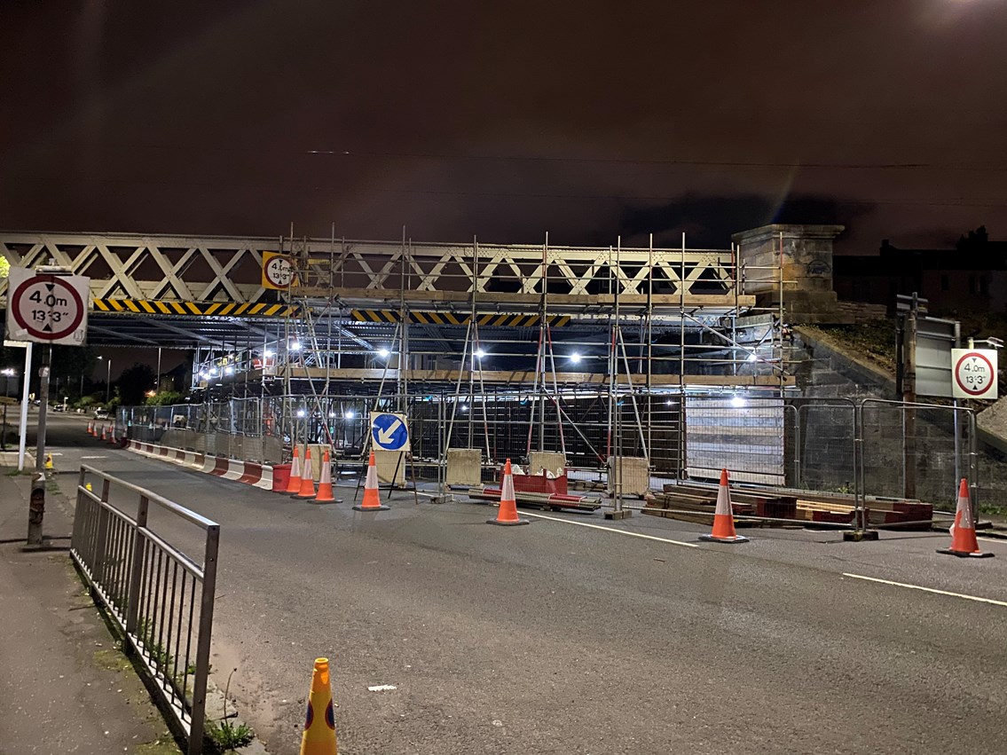 Merrylee Road rail bridge refurbishment underway: Merrylee Road bridge