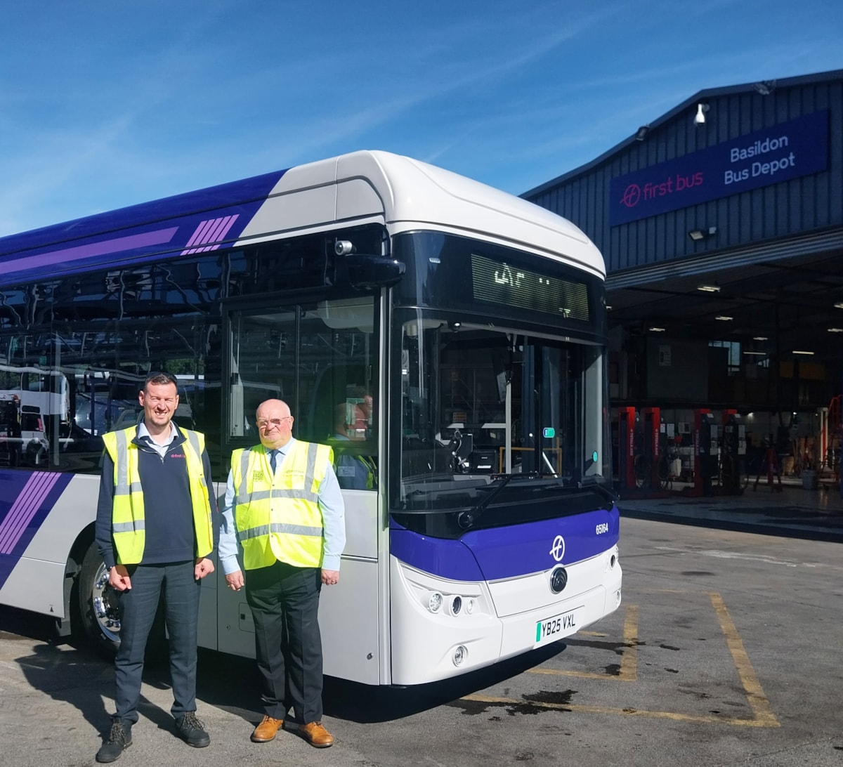Dan Worley Ops Manager and Piers Marlow MD with new EV at Basildon Depot