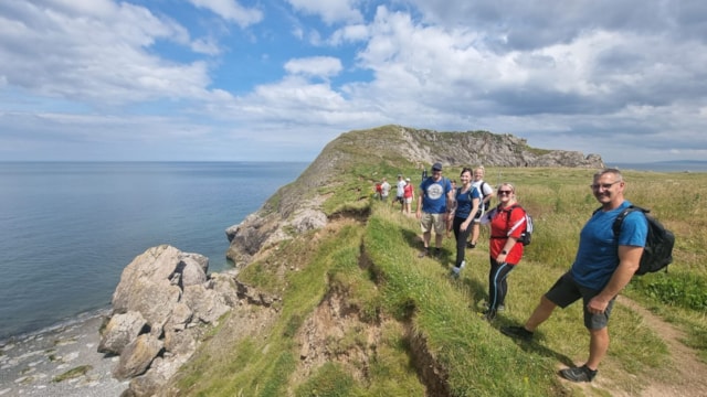 Network Rail Wales and Borders team set off on 303-mile Hike on Offa's Dyke to raise funds for Samaritans: Staff from Network Rail's Wales and Borders route on stage one of their Hike on Offa's Dyke charity walk for Samaritans