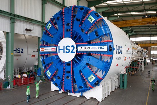 Chiltern Tunnel Boring Machine Florence at the Herrenknect factory August 2020: Credit: Jo Fichtner/ HS2 Ltd
(TBM, tunnel boring machine, tunnel, Herrenknecht, Align, factory, manufacturing, engineering, Florence)
Internal Asset No.