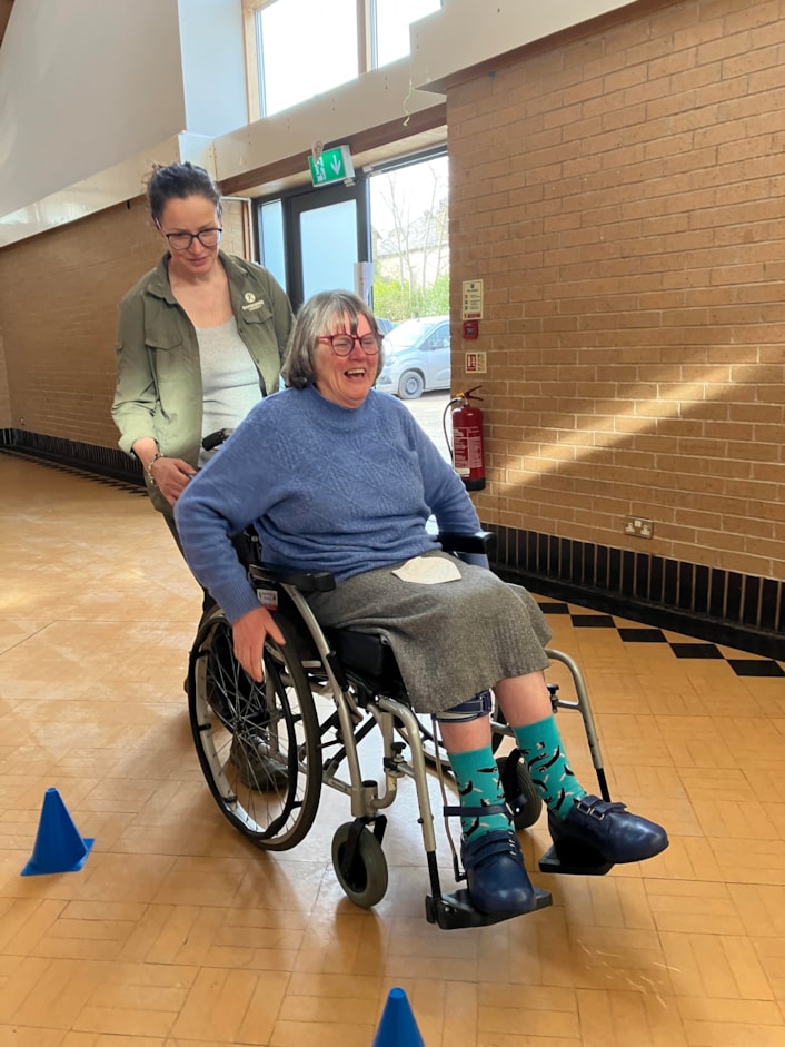Wheelchair skills course 2: Wheelchair users are taking part in a skills course at Fearnville Leisure Centre to build confidence and help them become more active.