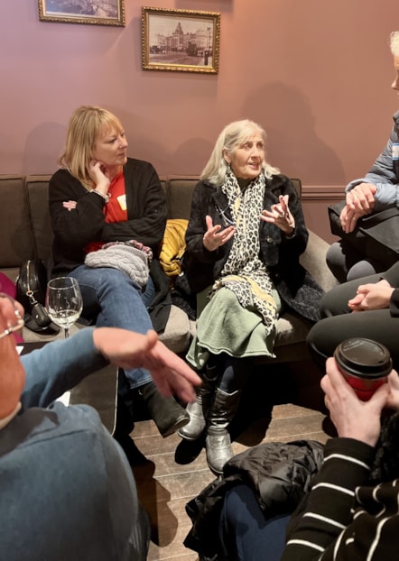 Sally Wood enjoying a Matinee Mingle at the Bristol Hippodrome
