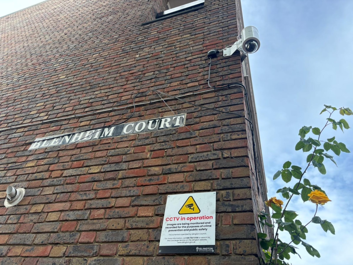 A CCTV camera at Blenheim Court estate, where the council has made a series of safety improvements