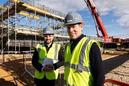 Left to Right: Cllr Joe Harris and Robert Nettleton, chief executive of Bromford visiting an affordable housing development in Moreton.