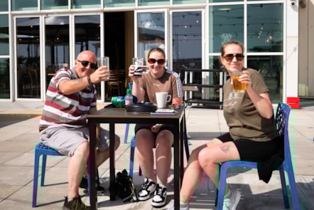 HERO 2-JDW-Red Rocks at Devon Cliffs-People on Terrace