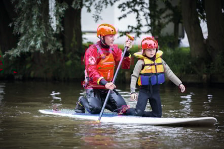 Paddle boarding at Primrose Valley