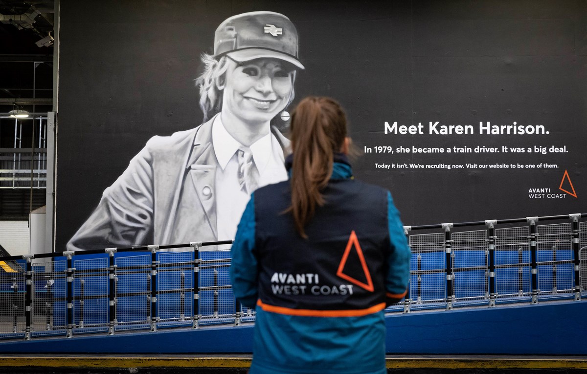 Mural at London Euston with Avanti Staff