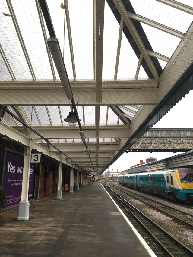 First phase of upgrade work to Shrewsbury station completed: Shrewsbury station upgrade-Platform 3