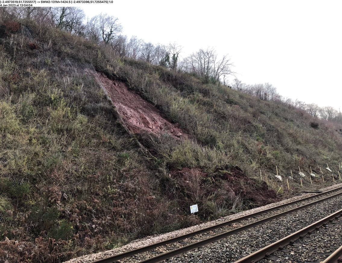 Landslip on Severn Estuary line Jan 2023 3