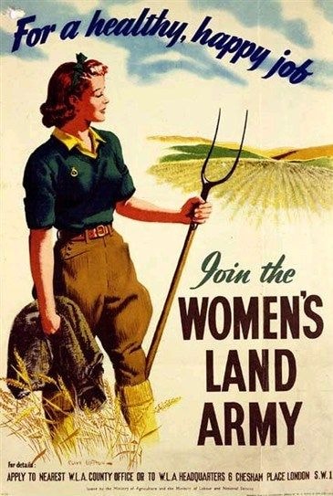 WW2 Women's Land Army Recruitment Poster: WW2 poster calling for women to join the Women's Land Army. Credit: Leeds Museums and Galleries