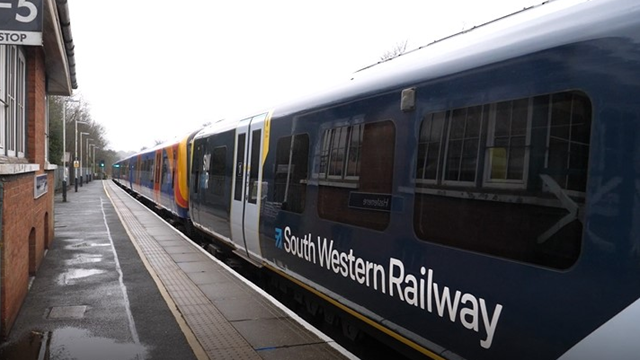 Network Rail to carry out a huge programme of maintenance and upgrades during nine-day closure between Haslemere and Havant: Haslemere SWR train