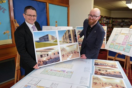 Head Teacher John Stuart with project design lead Andrew Clark