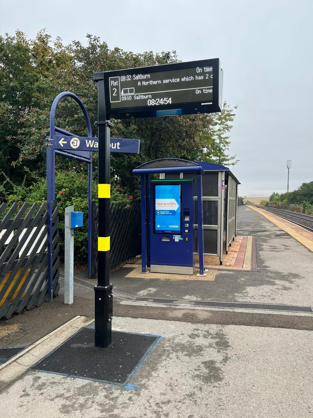 This image shows one of the new white LED screens which are being installed at Northern stations