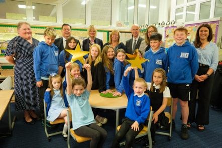Cllr Reid and Cllr Cogley congratulate Galston Primary on their HMIE report