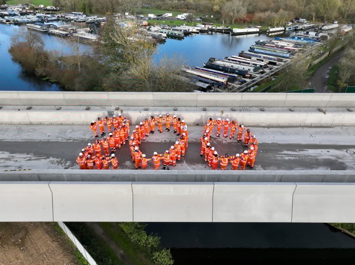 HS2 celebrates Railway 200 at newly built Colne Valley Viaduct (credit HS2)