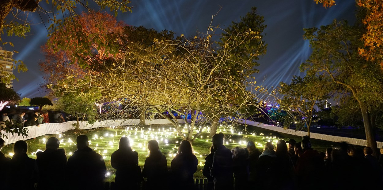 Light Night 2023: On Park Square, a magical installation co-produced with the British Library will go back in time to the ancient forest of Leodis, with visitors strolling through a tranquil glade filled with glowing flowers, fairies, and mystical stone circles.
The piece, entitled Enchanted Glade, is inspired by British Library’s upcoming exhibition Fantasy: Realms of Imagination and features work by several artists.