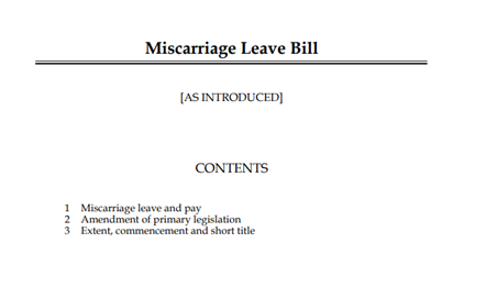 Miscarriage leave bill
